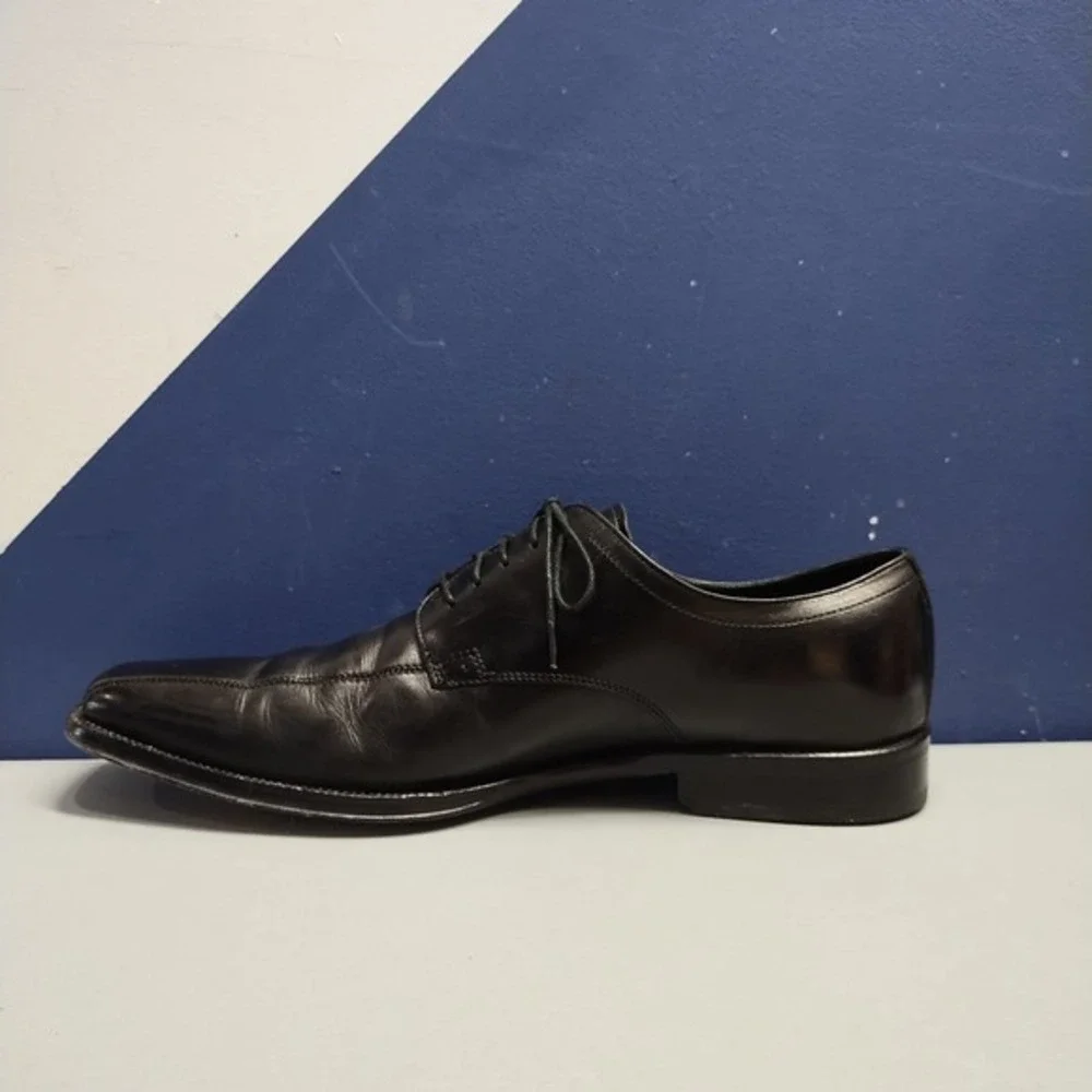 HUGO BOSS Oxford Dress Shoes Mens US 10.5 Black Leather Square Toe Lace‎ Up EUC